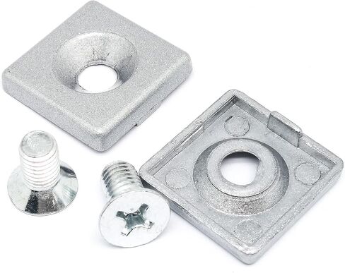4set 2020 Series European Standard a 1/4""(6mm) Hole Profile End Cap with M6X12mm Mounting Screws,End Cap Cover for Aluminum Profile,Aluminum Extrusion t-Slot Accessories, Silver in Saudi Arabia