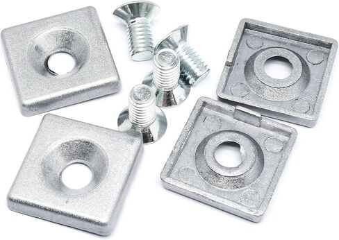 4set 2020 Series European Standard a 1/4""(6mm) Hole Profile End Cap with M6X12mm Mounting Screws,End Cap Cover for Aluminum Profile,Aluminum Extrusion t-Slot Accessories, Silver in Saudi Arabia