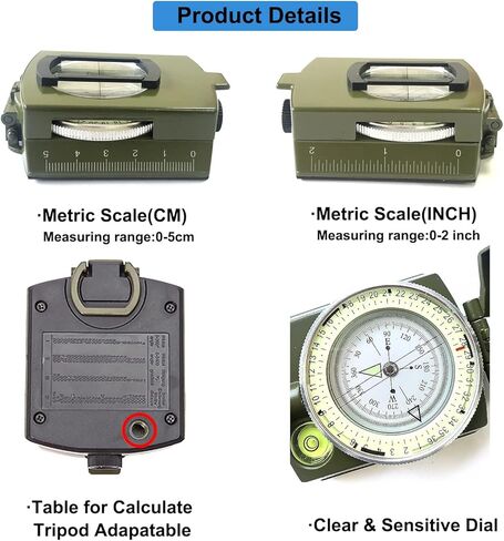 بوصلة رؤية عسكرية، بوصلة للمشي لمسافات طويلة، بوصلات مقاومة للماء، بوصلة رؤية مضيئة للبقاء على قيد الحياة في حالات الطوارئ، بوصلة جيب احترافية مع حقيبة حمل in Kuwait