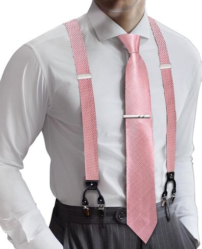 أطقم ربطات عنق للرجال على شكل حرف Y بعرض 1.4 بوصة و6 مشابك شديدة التحمل ودعامات مرنة قابلة للتعديل لحفلات الزفاف in Kuwait
