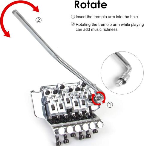 Electric Guitar Tremolo Bridge System Double Locking with Whammy Bar Locking Nut (Black) in Saudi Arabia