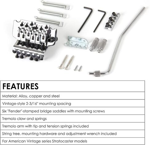 Electric Guitar Tremolo Bridge System Double Locking with Whammy Bar Locking Nut (Black) in Saudi Arabia