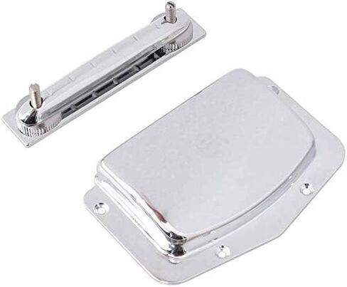 Adjustable Fixed Bridge and Tailpiece For Vintage Teisco Electric Guitar Parts, Silver in Saudi Arabia
