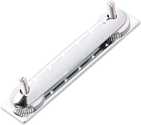 Adjustable Fixed Bridge and Tailpiece For Vintage Teisco Electric Guitar Parts, Silver in Saudi Arabia