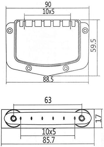 Adjustable Fixed Bridge and Tailpiece For Vintage Teisco Electric Guitar Parts, Silver in Saudi Arabia