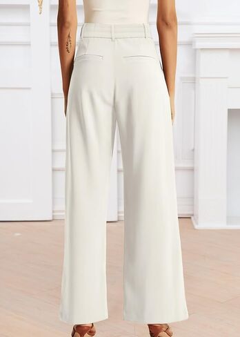 Womens Wide Leg Pants High Waisted Business Casual Summer Dress Pants Palazzo Long Work Trousers with Pockets in Saudi Arabia