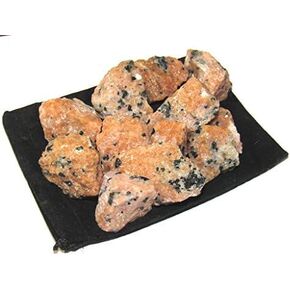 Crystal Collection: 1 Pound Natural Rough Orange Calcite Stones with Velvet Bag