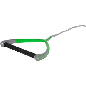 Radar Control Waterski Rope, BarLock 13 in. Elliptical Handle, Green/Grey
