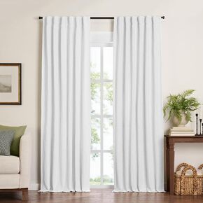 Elrene Home Fashions Harrow Solid Texture Blackout Single Window Curtain Panel, 52"x95", Natural