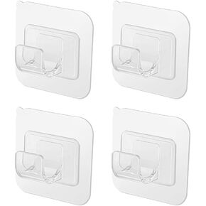 dophee 4pcs Adjustable Closet Pole Holder Self-adhesive Curtain Rod Bracket Hanger Drill-free Hook Kitchen Storage Hanging Pole Support