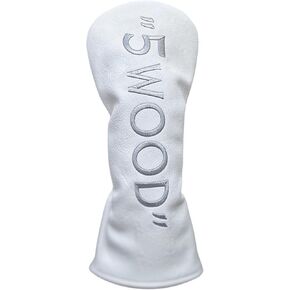 Golf Club Headcover 3 Wood Headcover Elegant Embroidery Premium（PU Leather Driver #3 Fairway Wood Hybrid Wood Head Cover Fits for All Brand (5 WOOD)