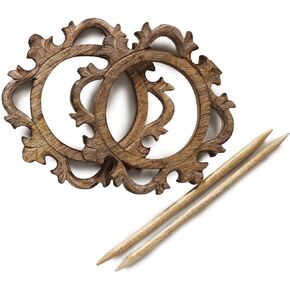 7 Inch Wood Curtain Tiebacks Drapery Holdback Set of 2 - Antique Wooden Curtain Hook, Handmade Rustic Decorative Curtain Holdbacks, Modern Drapery Tiebacks,
