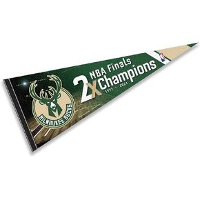 Milwaukee Bucks 2 Time Champions Pennant Flag
