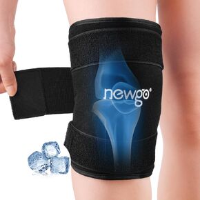 NEWGO Knee Ice Pack Compression Sleeve for Injuries, Ice Pack for Knee after Knee Replacement Surgery, Arthritis, Meniscus Tear and ACL