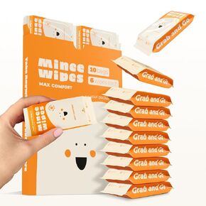 MINEE WIPES - Slides Into Your Pocket - Ultra Compact Pack Size - Hand Wipes for Adults and Kids - Travel Wipes - Baby Wipes - Alcohol Free Unscented Wet Wipes Travel Size - 10 Pack Total 60 Wipes