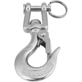 Dweekiy Swivel Eye Hook, 304 Stainless Steel Swivel Eye Clevis Lifting Chain Snap Hook 350KG Working Load Limit(90mm)