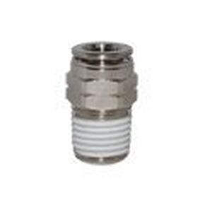 PneumaticPlus PN11-1/4-1/4 Push to Connect Fitting, Nickel Plated Brass, Male Straight - 1/4" Tube OD x 1/4" NPT Thread (Pack of 10)
