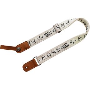MUSIC FIRST Original Design Cute Cartoon FOX Cotton &. Genuine Leather Ukulele Strap Ukulele Shoulder Strap With a Genuine Leather Strap Locker (Fox)