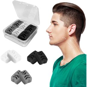 6pcs Jaw Exercisers, Upgraded Silicone Jaw Muscle Strengthener with 3 Resistance Levels Jaw Trainer for Double Chin, Jaw Chin Sculptor Face Toner Shaper Jaw Exercise for Jaw Women Men (3 Colors)
