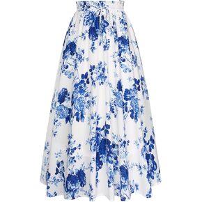 Scarlet Darkness Maxi Skirts for Women A Line Flowy Skirt with Pockets