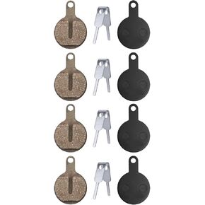 4 Pairs Bicycle Disc Brake Pads Resin Semi Metallic with Springs Securing Clips Compatible with Tektro Novela Lyra