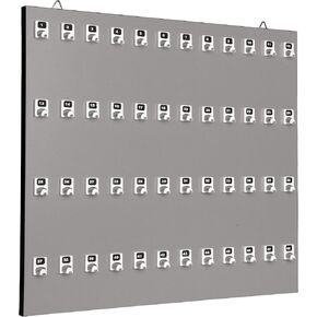 Key Holder, Key Rack #48PWE with 48 Extra Space Numbered Hook for Car Keys with Remote Control (48 Set of Tag & Ring Included) - Made in USA