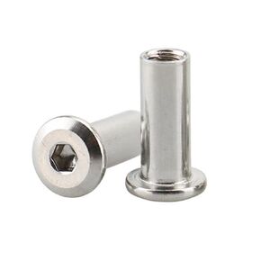 Junter 30pcs M6 x 20mm Nickel Plated Carbon Steel Hex Drive Furniture Connector Cap Nuts Fixings Screws Countersunk Hex Socket Cap Nuts