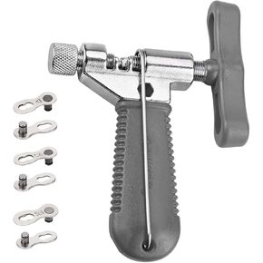 Bike Chain Splitter + 3 Pairs Bicycle Missing Link, Universal Bike Chain Cutter Breaker Tool With Chain Hook for 7 8 9 10 Speed Bicycle Chain Link Repair Removal/Install - Reusable Bicycle Tools