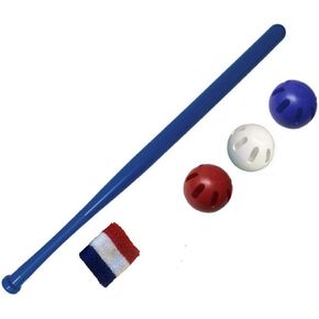 Wiffle Ball and Bat Set--Limited Edition Team Bundle: Exclusive Blue Bat, Official Wiffle Color Balls, Wrist Band, Bat Handle, Stickers All in Team Colors!
