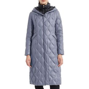 Orolay Women's Long Winter Coat Inner Bib Down Jacket Hooded Puffer Jacket