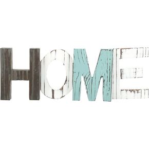 MyGift Rustic Multicolored Solid Wood HOME Cut Out Word Sign, Kitchen Framhouse Frestanding Decor, Mantel, Above Cabinet Decor