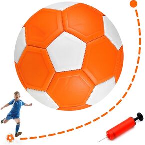 Linkidea Curve Soccer Ball, Size 4 Swerve Soccer Ball for Kids, Youth Football, Kick Curving Like The Pros, Backyard Game Gift for Boys and Girls (Orange)