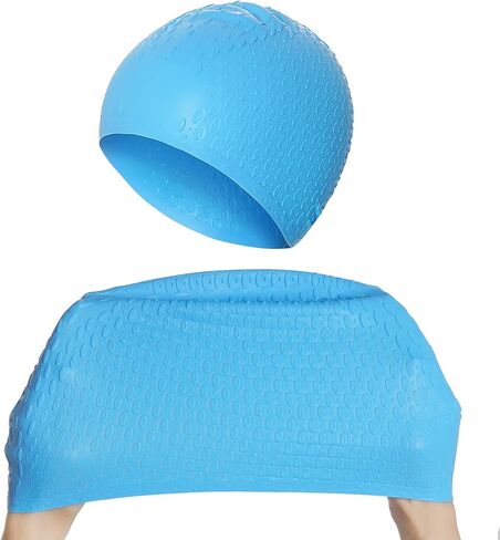 3 قطع قبعة سباحة من السيليكون للنساء والرجال، قبعة سباحة كبيرة، قبعة سباحة للبالغين للشعر القصير الطويل، قبعات حمام سباحة، قبعات سباحة للنساء للسباحة، قبعات دش مقاومة للماء تحافظ على جفاف الشعر in Kuwait