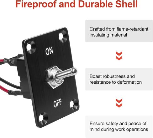 QTEATAK Prewired 4-Pin 2 Position ON/Off Button Switch, Rocker Switch, Toggle Switch with Mounting Plate - Waterproof Cap Included in Saudi Arabia