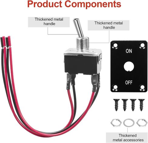 QTEATAK Prewired 4-Pin 2 Position ON/Off Button Switch, Rocker Switch, Toggle Switch with Mounting Plate - Waterproof Cap Included in Saudi Arabia