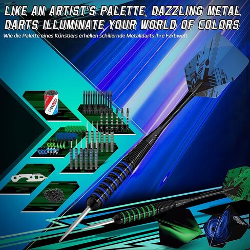 سهام ذات طرف فولاذي من CyeeLife، سهام معدنية احترافية، مجموعة رؤوس معدنية للسهام، سهام معدنية للوحة رمي السهام، 12 قطعة 22 جرامًا مع 18 عمودًا من الألومنيوم، 24 رحلة إضافية، 20 حلقة دائرية، أداة رمي السهام، مبراة رمي السهام in Kuwait