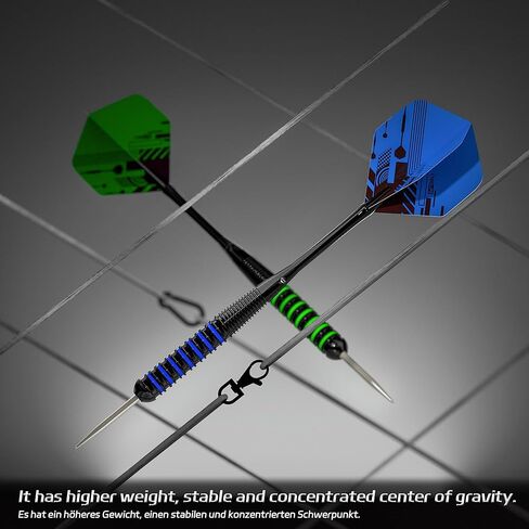 سهام ذات طرف فولاذي من CyeeLife، سهام معدنية احترافية، مجموعة رؤوس معدنية للسهام، سهام معدنية للوحة رمي السهام، 12 قطعة 22 جرامًا مع 18 عمودًا من الألومنيوم، 24 رحلة إضافية، 20 حلقة دائرية، أداة رمي السهام، مبراة رمي السهام in Kuwait