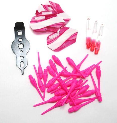 Puurfect Pink Soft Tip Darts for The Ladies - 16 Grams - Extra Tips, Flights, Shafts, Tool in Saudi Arabia