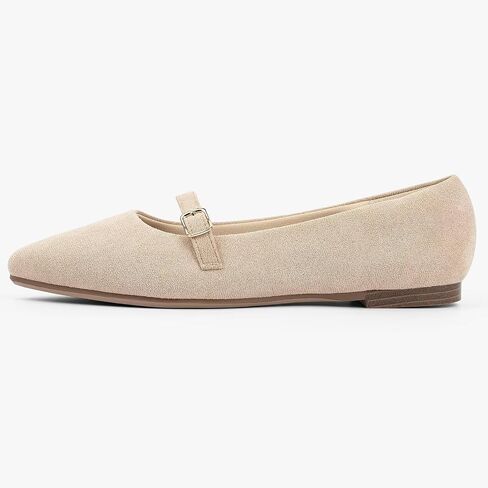أحذية MUSSHOE النسائية المسطحة المريحة بمقدمة مدببة مع حزام من جلد البولي يوريثان سهلة الارتداء للنساء in Kuwait