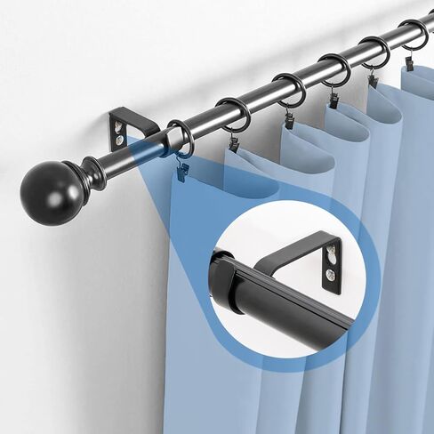 LANMU 2 حزمة الثقيلة قضيب الستارة حامل السنانير للنوافذ و 6 حزمة لا الحفر قضيب الستارة بين قوسين لاصق قضيب الستارة الشماعات in Kuwait