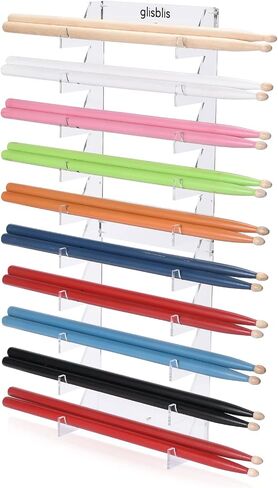 Glisblis Drumstick Holder Display - Acrylic Drumsticks Organizer Stand - Adjustable 2 Styles, Fits All Universal Standard Drum Sticks, Drummer Accessories, Gifts & Decoration in Saudi Arabia