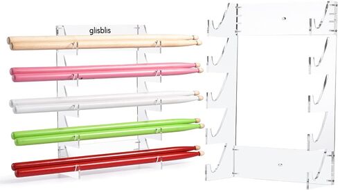Glisblis Drumstick Holder Display - Acrylic Drumsticks Organizer Stand - Adjustable 2 Styles, Fits All Universal Standard Drum Sticks, Drummer Accessories, Gifts & Decoration in Saudi Arabia