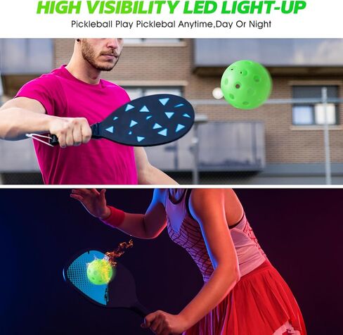 كرات المخلل المتوهجة في الظلام - كرات مخلل مضيئة للعب في الهواء الطلق والداخلي، كرة مخلل مع X40، تلبي متطلبات USAPA - 5 قطع in Kuwait