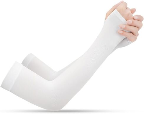 الأبيض الشمس الأشعة فوق البنفسجية واقية الوجه وشاح دراجة نارية الذراع قناع الرياضة الجليد كم الرجال النساء الصيف طويلة الأكمام نصف اصبع قفازات ركوب الدراجات في الهواء الطلق واقية من الشمس الأكمام الرياضة قناع الطقس البارد غطاء الوجه in Kuwait