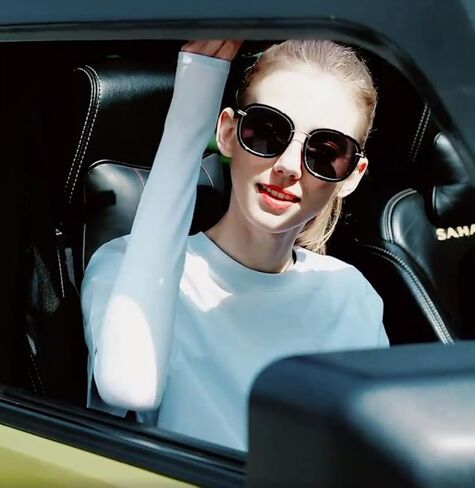 الأبيض الشمس الأشعة فوق البنفسجية واقية الوجه وشاح دراجة نارية الذراع قناع الرياضة الجليد كم الرجال النساء الصيف طويلة الأكمام نصف اصبع قفازات ركوب الدراجات في الهواء الطلق واقية من الشمس الأكمام الرياضة قناع الطقس البارد غطاء الوجه in Kuwait