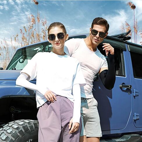 الأبيض الشمس الأشعة فوق البنفسجية واقية الوجه وشاح دراجة نارية الذراع قناع الرياضة الجليد كم الرجال النساء الصيف طويلة الأكمام نصف اصبع قفازات ركوب الدراجات في الهواء الطلق واقية من الشمس الأكمام الرياضة قناع الطقس البارد غطاء الوجه in Kuwait