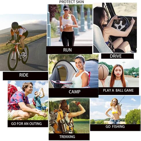 الأبيض الشمس الأشعة فوق البنفسجية واقية الوجه وشاح دراجة نارية الذراع قناع الرياضة الجليد كم الرجال النساء الصيف طويلة الأكمام نصف اصبع قفازات ركوب الدراجات في الهواء الطلق واقية من الشمس الأكمام الرياضة قناع الطقس البارد غطاء الوجه in Kuwait