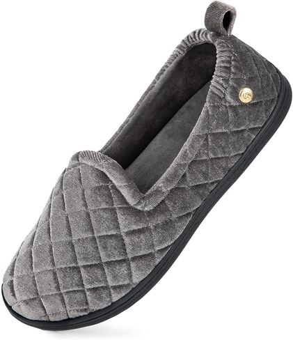 EverFoams Women's Quilted Velvet Slippers Comfy House Shoes in Kuwait