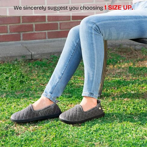 EverFoams Women's Quilted Velvet Slippers Comfy House Shoes in Kuwait