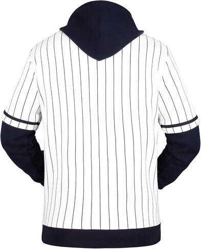 سويت شيرت بقلنسوة للنساء من Baseball City Fans Crewneck Cage - أبيض وكحلي in Kuwait